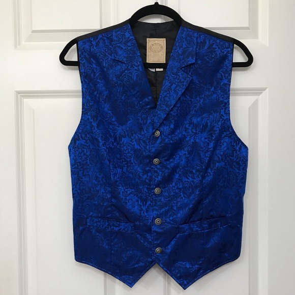 Wah Maker Silk Vest Western Twin City Gambler Saloon Cowboy Waistcoat Men S - Picture 1 of 15
